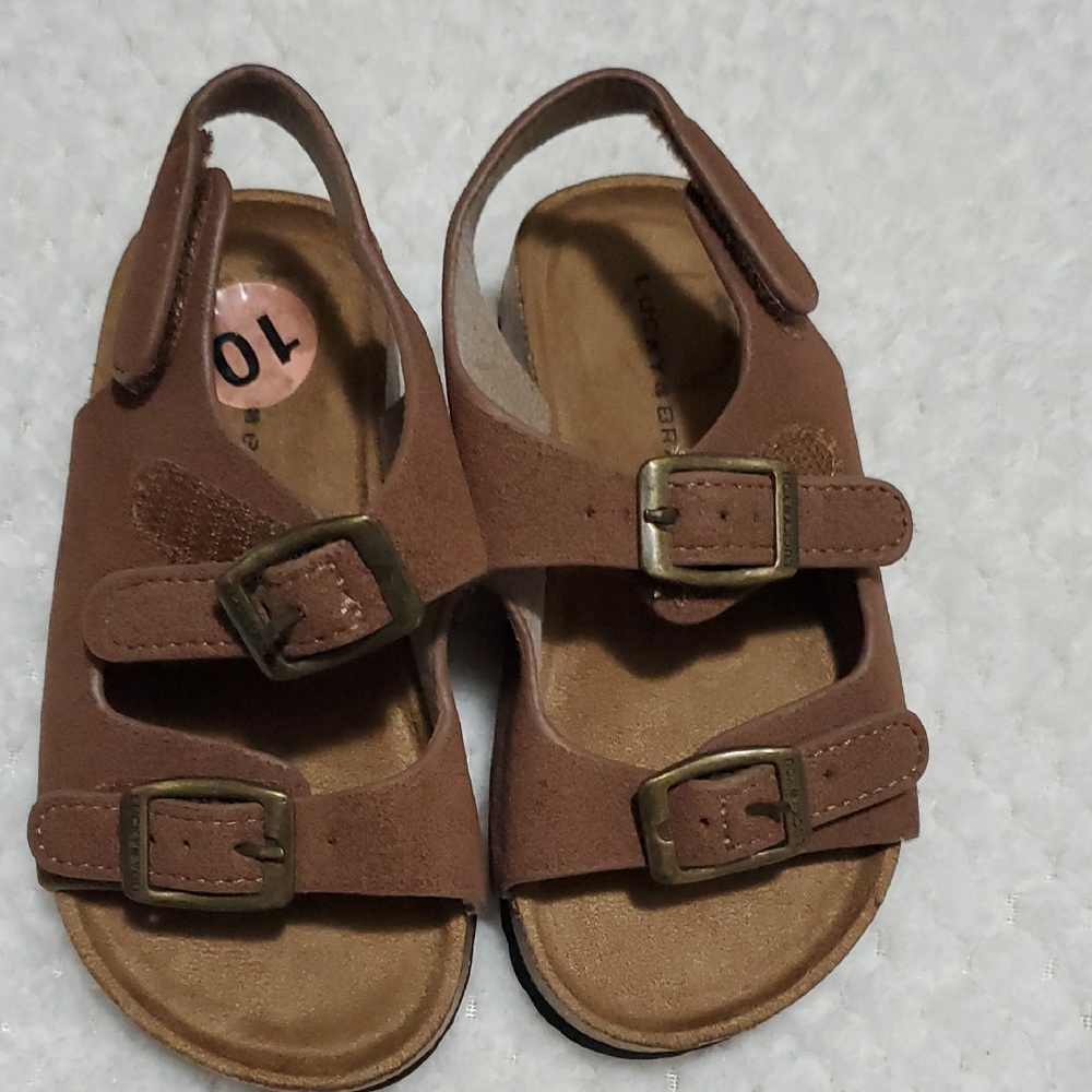 Lucky Brand Kids Brown Double Buckle Sandals